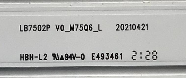 KIT DE LED'S PARA TV VIZIO (16 PIEZAS) / NUMERO DE PARTE LB7502P V1_M75Q6 / 7839-775015-05081401 / 20210516 / 20210421 / LB7502P V1_M75Q6_R / LB7502P V0_M75Q6_L / PANEL K750WDK21 / MODELO M75Q6-J03 - Imagen 4